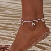 18K GOLD SHELL BEAD ANKLET STAINLESS STEEL_CWAJE4755
