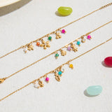 SWEET 18K GOLD PUPPY PAW BEAR CHARM BRACELET_CWAJE4824