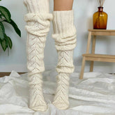 AUTUMN AND WINTER HOLLOW OVER THE KNEE SOCKS_CWMS0847