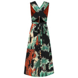 Trendy Sleeveless Tie-Dye Halter Neck Dress