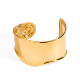 STYLISH 18K GOLD SPIRAL OPEN BANGLE NO FADE_CWAJE4724