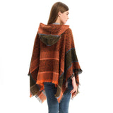 Women Herringbone Pattern Hooded Shawl_Cwasc1202