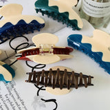 New Color Matching Acrylic Wave Hairpin, Medium