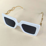 SQUARE FRAME CHAIN FASHION METAL SUNGLASSES WOMEN_CWASG0280