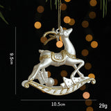 GOLD GLITTER XMAS SLED SANTA ANGEL REINDEER DECOR_CWMM9787