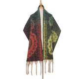 PAISLEY JACQUARD SCARF THICK FRINGE WINTER SHAWL_CWASC0857