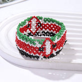 ETHNIC RICE BEAD WOVEN COLORFUL WIDE BRACELET_CWMM3528