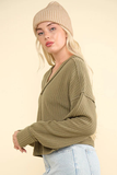 V-Neck Casual Pit Strip Loose Fashion Knitwear