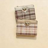 New Fashion Houndstooth Heart 2-Fold Wallet_Cwab06248