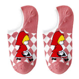 Women Printed Cute Invisible Shallow Boat Socks_Cwms0668