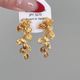 LEAF TASSEL FLOWER EARRINGS_CWAJE2045