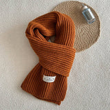 SOLID COLOR KNIT SCARF UNISEX WINTER ESSENTIAL_CWASC2280