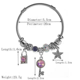 LOCK KEY CHARM ADJUSTABLE STEEL BRACELET_CWMM8496