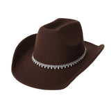 Western Cowboy Hat With Diamond Sword Chain_Cwah3633