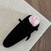 NEW PURE PINK ROSE BOW HAIRPIN_CWAHA4653