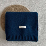 BASIC 100 WOOL SOLID KNIT SCARF SOFT WARM UNISEX_CWASC2288