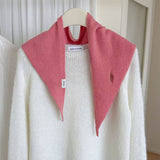Pure Wool Knit Triangle Scarf Multi-Use_Cwov00279