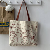 CANVAS TOTE BAGS WITH ADORABLE ANIMAL PRINT_CWAB2046