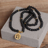 108 GOLDEN TREE OF LIFE PENDANT BEADED BRACELET_CWAJE3943