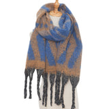 FAUX MOHAIR TASSEL SHAWL THICK WINTER WRAP_CWASC0157