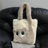 Lush Cat Tote Bag ? Colorblock Embroidered Bag_Cuab00394