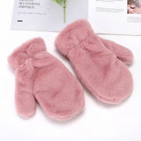 CUTE WINTER PLUSH AND THICKENED RABBIT FUR GLOVES_CWAG0267
