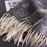 Elegant Camellia Cashmere Feel Tassel Scarf Wrap_Cwasc03244