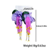 HANDMADE FLORAL TASSEL EARRINGS LONG STATEMENT_CWMM6171