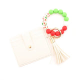 SILICONE BEAD CARD WALLET WITH XMAS TREE CHARM_CWAB5000