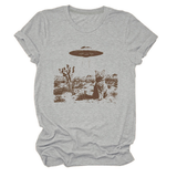 CAT AND SPACESHIP GRAPHIC TEE FOR WOMEN_CWTTS1514