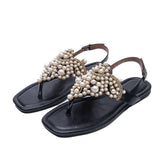2024 PEARL SQUARE TOE FLIP TOE OPEN TOE SANDALS_CWSHS0703