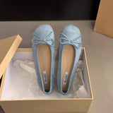 SILVER TWEED FLATS FOR WOMEN ELEGANT SPRING SHOES_CWSHF0115