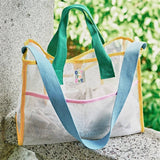 Mesh Contrast Color Beach Travel Storage Bag_Cuab00461