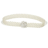 CASUAL WOMENS STRETCH COTTON PEARL WAIST CHAIN_CWABE0512