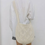 Cwab4573_Solid Knit Twist Vintage Tote Crossbody Bag