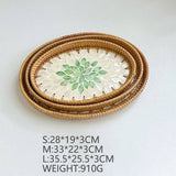 RATTAN SHELL ROUND PLATE THREE PIECE SET_CWMM4496