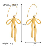 FASHION 18K GOLD STAINLESS STEEL BOW EARRINGS_CWASC1682