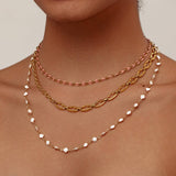 STAINLESS STEEL GOLD PLATED CLAVICLE NECKLACE_CWMM3676