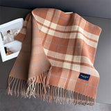 Fresh Plaid Cashmere Feel Tassel Scarf Wrap_Cwasc03245