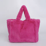 PLUSH SHOULDER TOTE BAG FLUFFY UNDERARM PURSE_CUAB00585