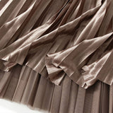 REVERSIBLE RHINESTONE HIGH END MESH PLEATED SKIRT_CWBMS0312