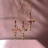 EXQUISITE VINTAGE SNAKE SHAPE ZIRCONIA NECKLACE_CWMM3826