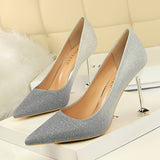 MATCHING SHALLOW MOUTH POINTED TOE HIGH HEELS_CWSHH0086