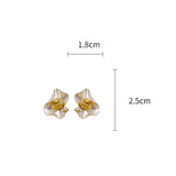 PLEATED ROUND FLOWER TEMPERAMENT EARRINGS_CWAJE2471