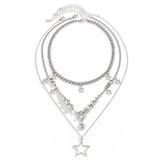 BEADED NECKLACE WITH STAR SHAPED PENDANT TASSELS_CWAJE1158