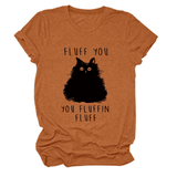 Womens Graphic Teefluff You Cat Print_Cwttsl0510