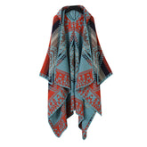 Vintage Jacquard Warm Scarf Slit Hooded Cape_Cwasc2268