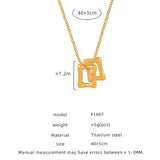 HOLLOW SQUARE PENDANT TITANIUM STEEL NECKLACE_CWAJE1090