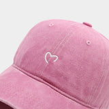Vintage Washed Pink Heart Baseball Cap_Cwah04569