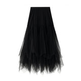 IRREGULAR PLEATED TULLE MIDI SKIRT WITH VOLUME_CWBMS0383